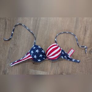 Xhilaration Push Up Patriotic Bikini Top - Blue and Red